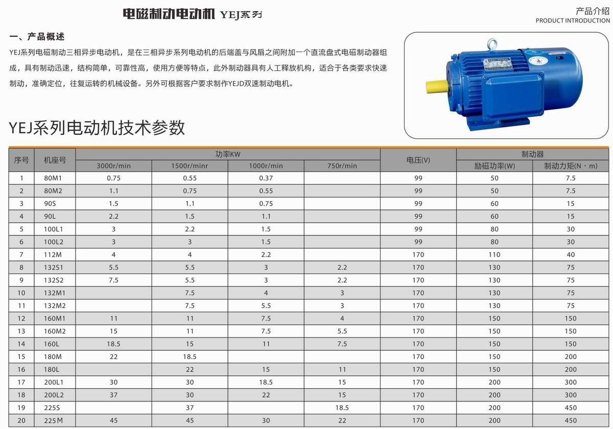 電磁制動電動機(jī)  YEJ系列 01